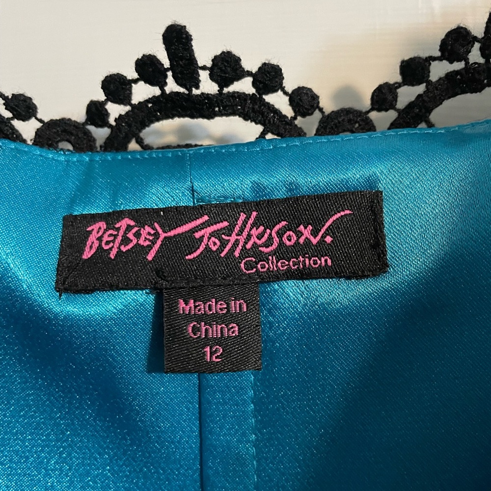 Vintage Betsey Johnson Black and Green Party Dress - Picture 3 of 4